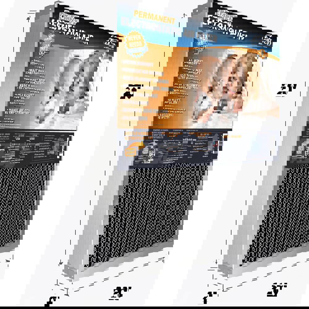 Pleated & Panel Air Filters; Filter Type: Permanent; Reusable Filter; Washable; Filter Efficiency: 94; Media Material: Anti-Microbial Woven Polypropylene; Frame Material: Galvanized Steel; Air Flow: 1180; Maximum Velocity: 295 FPM; Nominal Depth: 4; Nomin